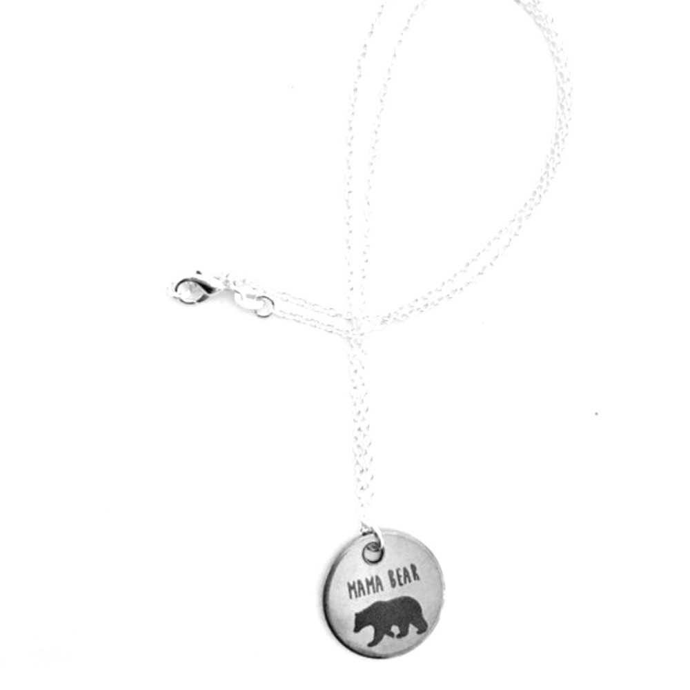 Mama Bear Necklace on .925 Sterling Silver Chain - Picture 4 of 7